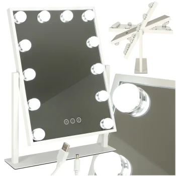 Косметическое зеркало для макияжа с подсветкой LED USB, 30x40см | LED...
