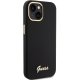 Guess iPhone 15 Pro чехол Silicone Script Metal Logo & Frame, черный