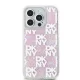 DKNY iPhone 15 Pro vāciņš Liquid Glitters Checkered Pattern, balts