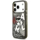 Karl Lagerfeld Liquid Glitter Choupette Logo MagSafe чехол для iPhone 17 Pro Max - Черный