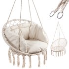 Dārza Mājas Šūpuļtīkls Šūpoles Krēsls no Pītām Virvēm "Stārķa ligzda" ar Spilvenu | Garden Hammock Chair Swing with Pillow