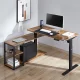 Ergo Office ER-450 elektriski regulējams galds ar plauktiem, brūns