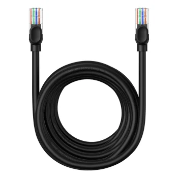 Baseus High Speed Cat 5 RJ-45 1000Мб/с Ethernet кабель 8м круглый - черный