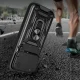 Hybrid Armor Camshield iPhone 17 Pro Max vāciņš ar statīvu un kameras aizsargu, melns