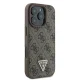 Guess ādas metāla logo Strass Crossbody futrālis iPhone 16 Pro Max - brūns | Leather Metal Case for brown