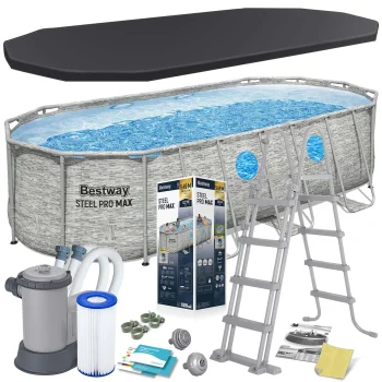 Bestway Power Steel Frame Pool with Windows, 549 x 274 x 122 cm