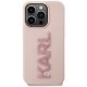 Apple iPhone 15 Pro Max 6.7\'\' Karl Lagerfeld 3D Rubber Glitter Logo Cover Case, Pink