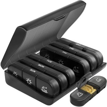 Органайзер для таблеток на 7 дней Ruhhy 24287, черный