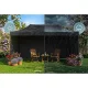 Plonos Garden Pavilion with 3 Walls 3x6m Black