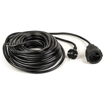 Elektriskais pagarinātājs 20m, 1 ligzda, 2x1.5mm2, melns