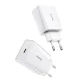 Baseus Speed Mini USB-C ātrais sienas lādētājs 20W, Balts