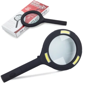 Ручная лупа для чтения с 3 SMD LED и 3-кратным увеличением