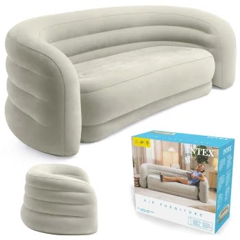 Надувной диван-кровать Intex 66571, велюр, 229x109x81 см