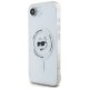 Чехол Karl Lagerfeld IML Metal Choupette Head MagSafe для iPhone 16e, Белый