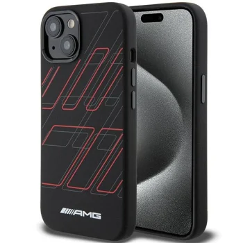 Mercedes AMG iPhone 15 / 14 / 13 Case Silicone Large Rhombuses MagSafe, Black