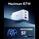 Spigen Essential EE673EU 3-port 67W wall charger - white