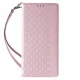 Magnet Strap Case for iPhone 14 Pro Max Flip Wallet with Lanyard, Pink