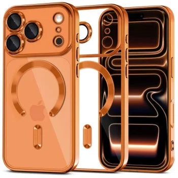 Чехол Tech-Protect MagFlex MagSafe для iPhone 17 Pro - прозрачный / оранжевый