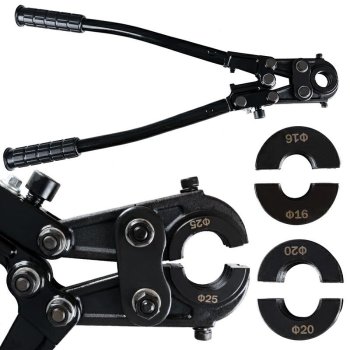 Pipe Crimping Tool for PEX Multilayer Pipes 16-25 mm with U-Type Dies