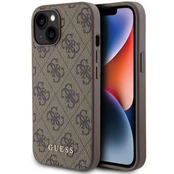 Apple iPhone 15 6.1'' Guess 4G Metal Gold Logo Case Cover, Brown | Telefona Maciņš Vāks Apvalks Bampers