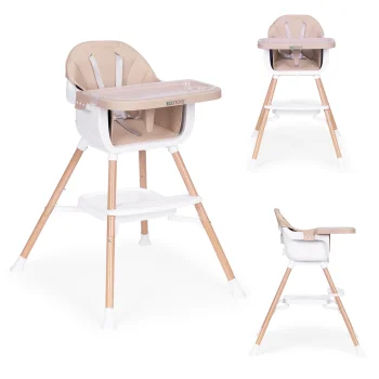 Детский стульчик для кормления 2-в-1 Ecotoys, бежевый