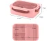 Lunch Box with Compartments and Cutlery, Pink
