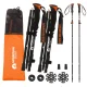 4Fizjo 1032 PRO+ Mountain Goat saliekamas nūjošanas un trekinga nūjas, oranžas