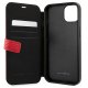 Ferrari iPhone 13 mini atverams vāciņš maciņš grāmatiņa On Track Carbon Stripe, sarkans