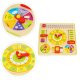 ECOTOYS Wooden Educational Activity Board with Calendar and Clock