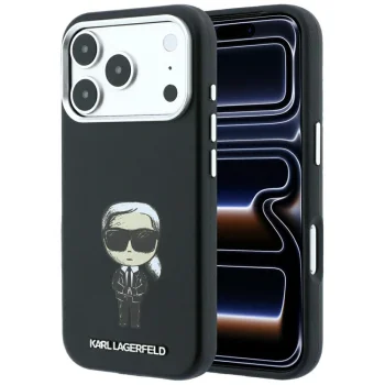 Karl Lagerfeld Smooth Ikonik Sketch MagSafe vāciņš iPhone 18 Pro Max / 17 Pro Max, melns