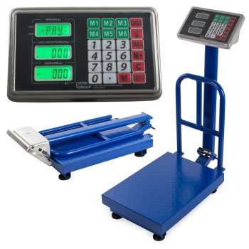 Electronic Warehouse Platform Scale with Backrest 300kg LCD