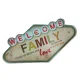 Металлическая ретро-вывеска с LED подсветкой Forever Light Welcome Family