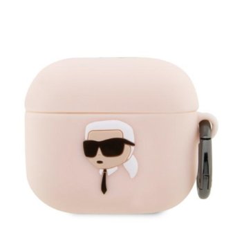 Karl Lagerfeld Чехол для AirPods 3 Silicone Karl's Head 3D Розовый