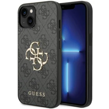 Guess 4G Big Metal Logo korpuss iPhone 15 Plus - pelēks | case for gray