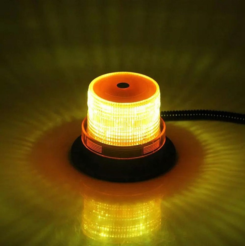 Magnētiskā LED brīdinājuma bākuguns 12/24V, oranža (3)