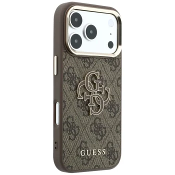 Чехол Guess 4G & Big Resin Logo для iPhone 17 Pro / 18 Pro, коричневый