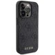 Guess Ādas futrālis iPhone 15 Pro ar 4G zīmogu - melns | Leather Stamped case for black