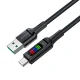 Acefast C7-04 USB-A uz USB-C kabelis ar displeju 60W 1.2m Melns