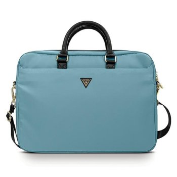 Сумка Guess для ноутбука 16" Nylon Triangle Logo, светло-голубая