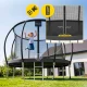 Dārza batuts 4FIZJO PRO 366 cm 12FT ar tīklu un kāpnēm, melns