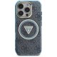 Guess iPhone 16 Pro Max vāciņš IML Metal Glitter 4G Circle Triangle MagSafe, zils