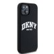 DKNY iPhone 15 / 14 / 13 Case Liquid Silicone White Printed Logo MagSafe, Black