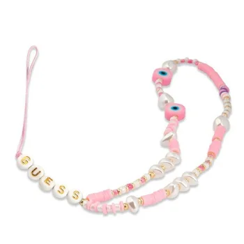 Подвеска для телефона Guess Beads Shell, розовая