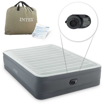 Двухместный надувной матрас Intex 64906ND со встроенным насосом, 203x152x46...