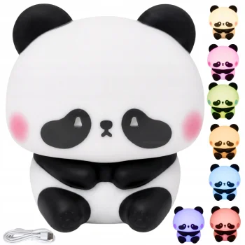 Силиконовый ночник для детей Panda LED RGB, сенсорный, аккумуляторный