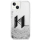 Karl Lagerfeld Liquid Glitter Big KL vāciņš iPhone 14 / 15 / 13 6.1\", sudraba krāsā
