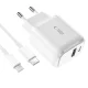 Сетевое зарядное устройство Tech-Protect C20W USB-C PD 20W / USB-A QC 3.0 и кабель...