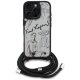 Karl Lagerfeld iPhone 16 Pro Max vāciņš Crossbody Grained Pattern & Logo, pelēks