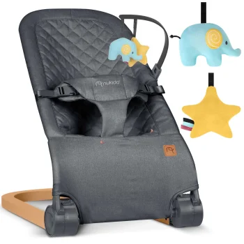 NK-52 Nukido Кресло-качалка с игрушками, Антрацит | Rocking Chair with Toys