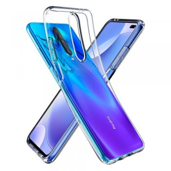 Xiaomi Redmi K30 / Poco X2 Spigen Liquid Crystal TPU Case, Transparent | Vāks bamperis, Melns